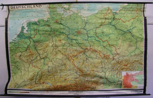 Schulwandkarte map Deutschland Germany Schlesien Ostpreussen 600T 247x156 Karte