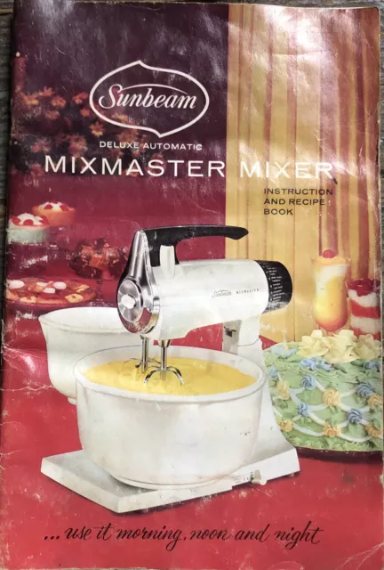 Vintage Sunbeam Stand Mixer Mixmaster Model 12 1957-1967 Bowls Booklet  Works