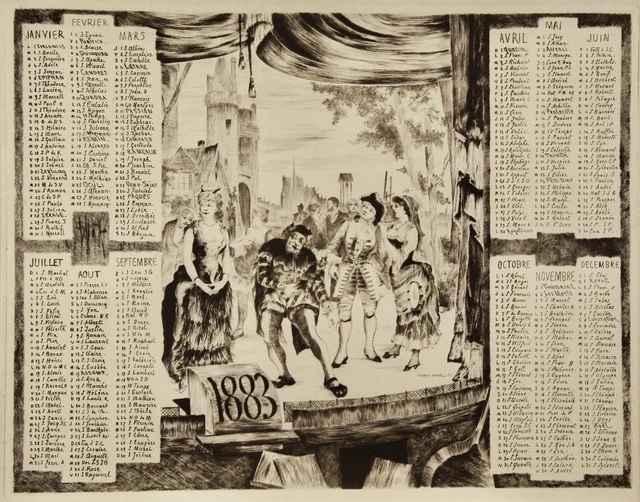 Giuseppe VERDI / Calendar for the year 1883 Etching and drypoint Signed 1882