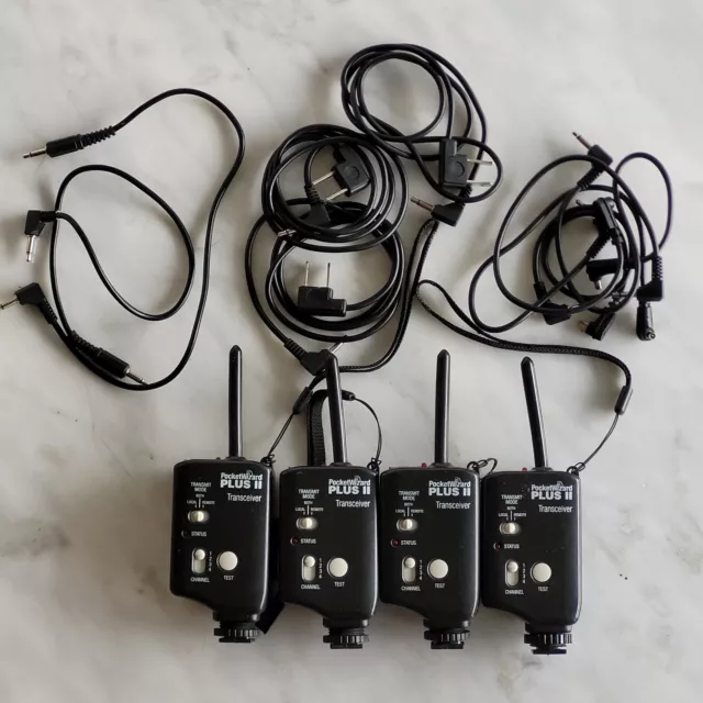 4 PocketWizard Plus II Transceiver Pocket Wizard With Various Cables See Photos