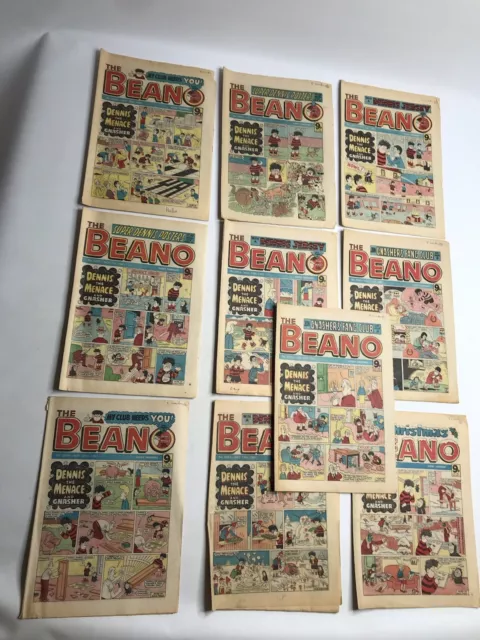 1981 BEANO COMICS x10 issues 2045-2047, 2051-2054, 2057-2059