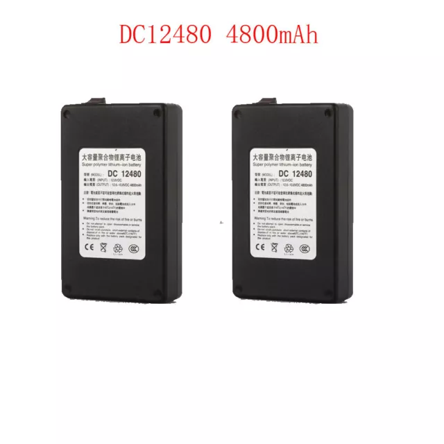 2*DC 12480 12V 4800mAh Rechargeable Portable Li-ion Battery Pack for CCTV Camera