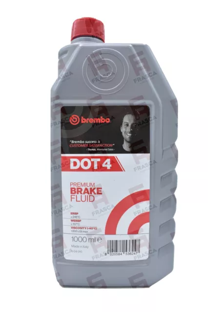 Olio Freni Dot 4 Liquido Freni BREMBO Auto e Moto Premium Brake Fluid Due Litri 2