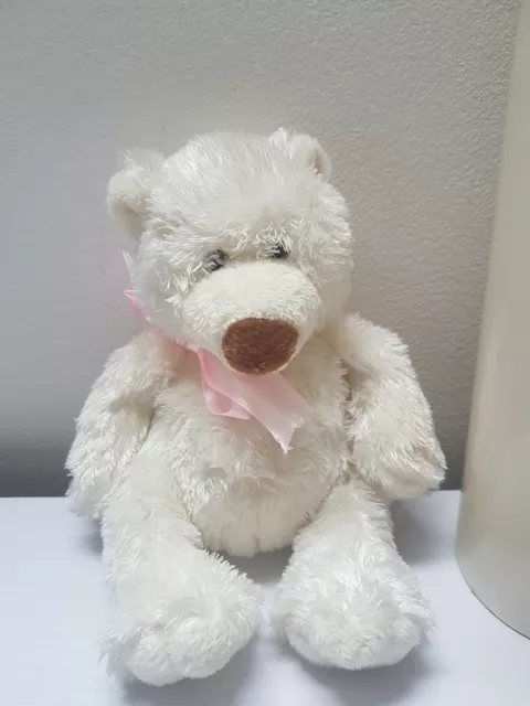 Cute White Teddy Bear Soft Plush Toy Cuddling Approx 7" Tall