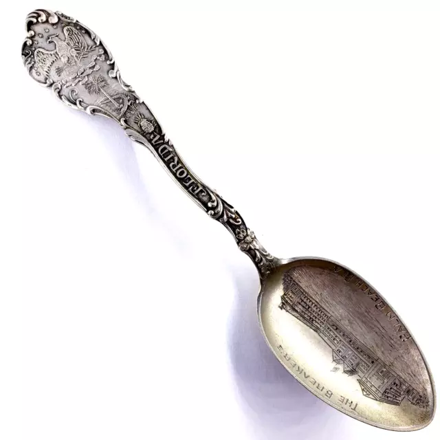 SHEPARD Sterling Silver 5.5" PALM BEACH FLORIDA THE BREAKERS FA Souvenir Spoon