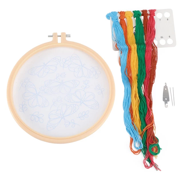 Paquete de materiales de bordado kit de agujas perforadas tapiz de pared hilo de algodón colorido