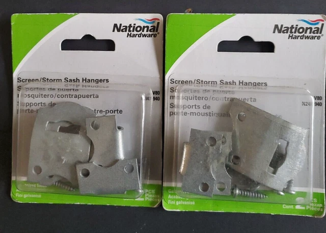 Lot of 2 packs National Hardware V80 SCREEN/STORM SASH HANGERS NEW! - 4pcs - NEW