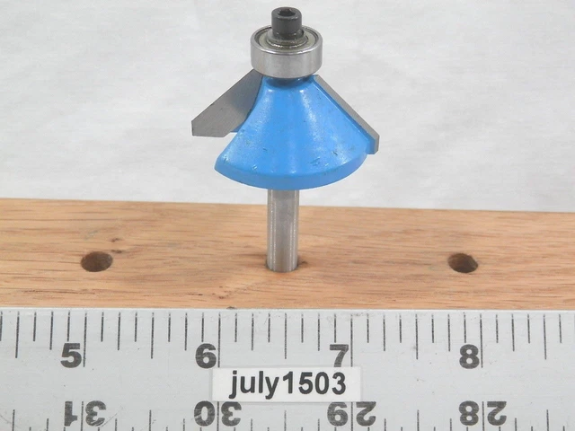 (1) NEW  45° Chamfer Bevel Trim Angle Degree Carbide Tip Router Bit 1-3/8" D w2