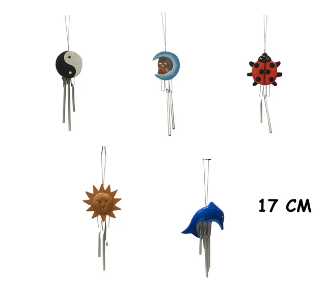 Scacciapensieri Scacciaspiriti In Legno E Metallo Wind Bell 17 Cm