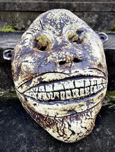 Handmade '90s HEAVY Incredibly Detailed "African Boogeyman" Mask Sculpture