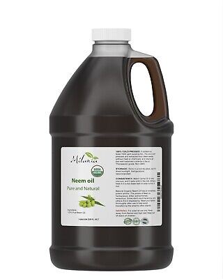 Aceite De Neem 1 galones Premium Organic-Virgen, prensado en frío, sin refinar 100% Puro
