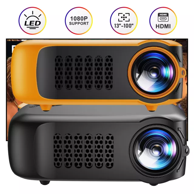 MINI PORTABLE1080P BEAMER LED Movie Projector Home Cinema Theater USB