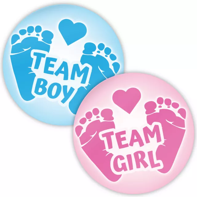 144 GENDER REVEAL STICKERS PARTY baby shower Feet Team Girl Boy Footprint