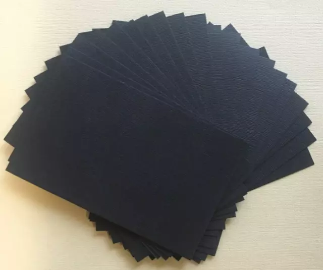 "BLACK" TEXTURED CARDSTOCK, Sizes 9.5cm x 15cm OR A5 OR A4, 20 pack, 216gsm