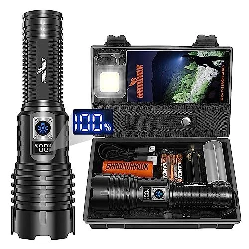 Lampe Camping Randonnée Urgence Longue Autonomie Shadowhawk Lampe Torche LED Ultra Puissante, 500000 Lumens Lampe De Lampe Outdoor Camping Randonnée