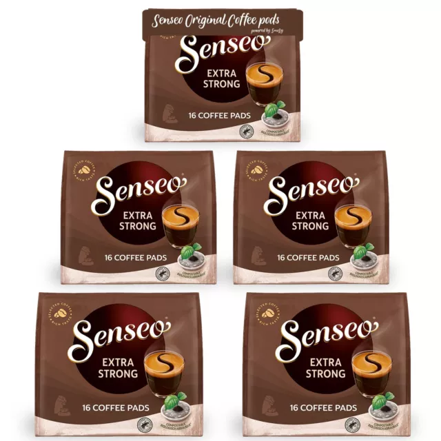 Senseo Extra Strong Dark Roast Coffee Pods, 16 Count (Pack of 5) - Single Serve