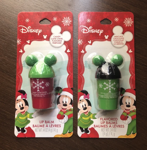2pk~Disney Flavored Lip Balm Candy Cane Swirl & Mint Hot Chocolate NEW
