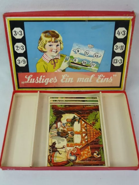 altes "Lustiges Ein mal Eins" Puzzle, Rechenspiel,1930er, Gesellschaftsspiel