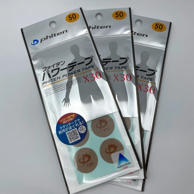 Discos de cinta de alimentación de titanio Phiten X30 discos atléticos 50 piezas x 3 juego