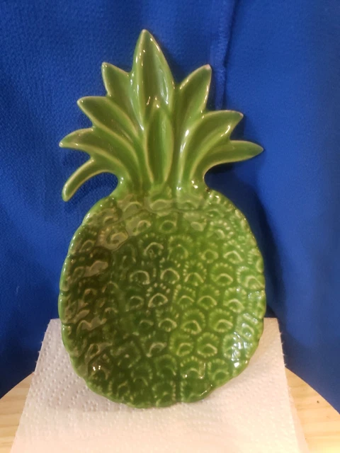 Andrea by Sadek Green Pineapple Trinket Dish Wall Hanging Spoon Rest vintage
