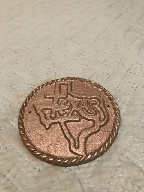 WESTERN DECOR, RUSTIC STATE TEXAS WALL PLAQUE, Raw CAST IRON HOME, RANCH