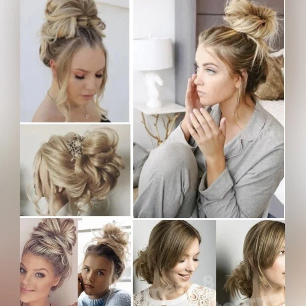 Extensiones de cabello Scrunchie Updo envolvente de pieza de cabello Messy Bun