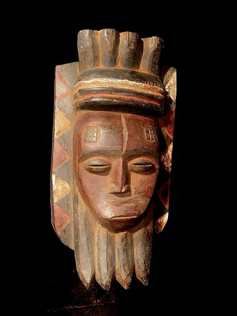 African Face Mask African Tribal Art Wooden tribal Wood Guro Tribe Mask-6499