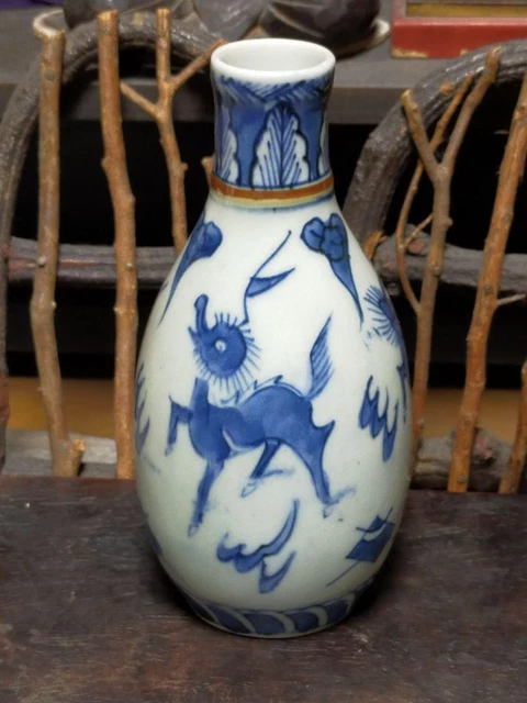 [Vintage Japan Item] Shibususa Ware Sake Bottle Kirin Vase Single Antique