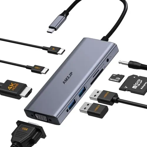 ADAPTATEUR USB C, Hub USB C HDMI 4K, USB-C vers HDMI/VGA, Port Audio 3.5mm,  P EUR 41,38 - PicClick FR