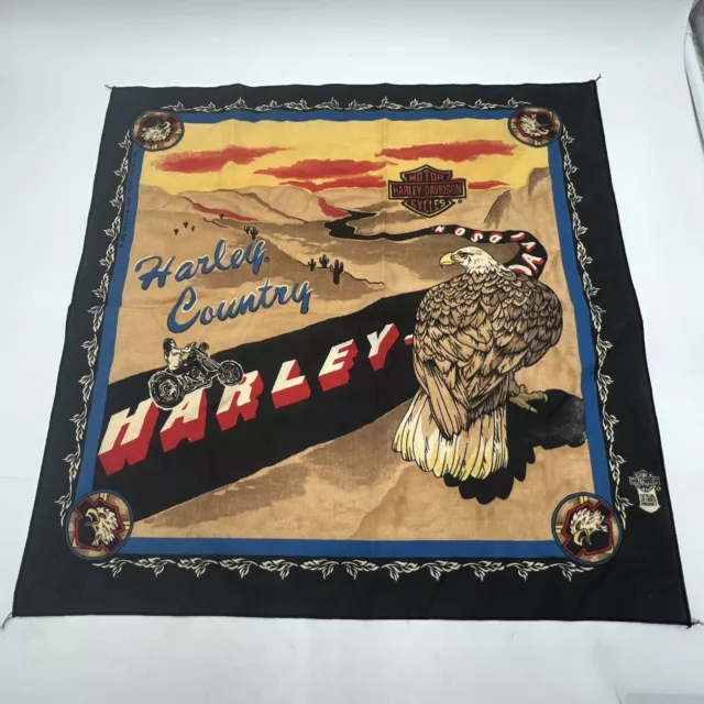 Vintage Harley Davidson Eagle Harley Country Biker Bandana - Made In Usa