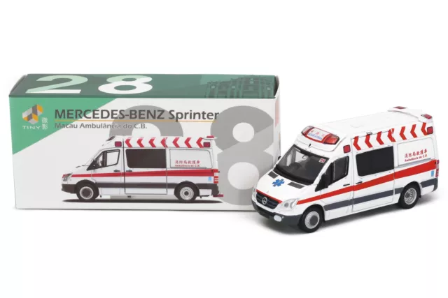 Tiny City Die-cast Model Car - Mercedes-Benz Sprinter Macau Ambulance (White)