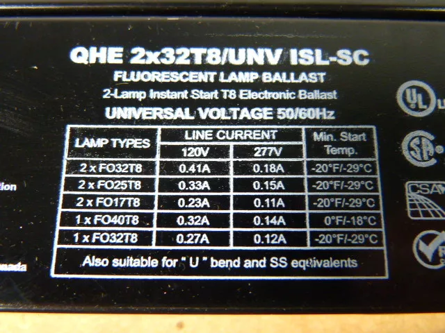Sylvania QHE2X32T8/UNVISL-SC Ballast for Flourescent Lamp Box of 10pcs ! NEW ! 2