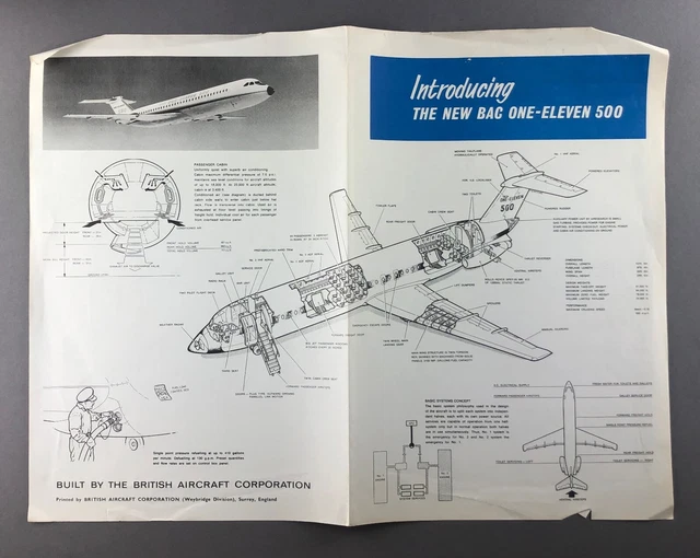 Bac1-11 500 Manufacturers Sales Brochure One Eleven Cutaway Seat Map