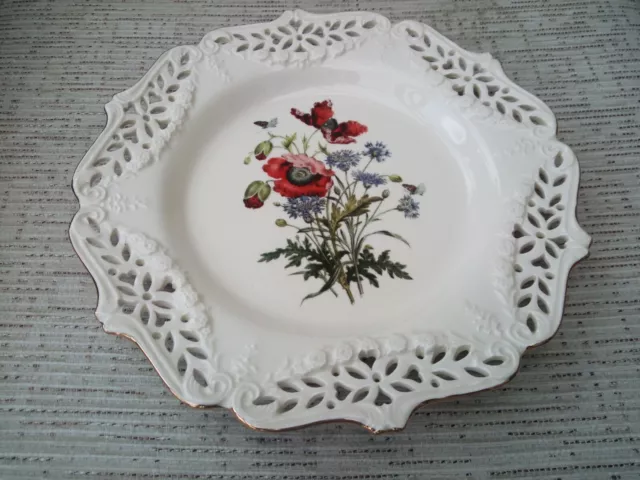 Vintage Royal Creamware Poppies, The Floral Gift Collection, Decorative Plate