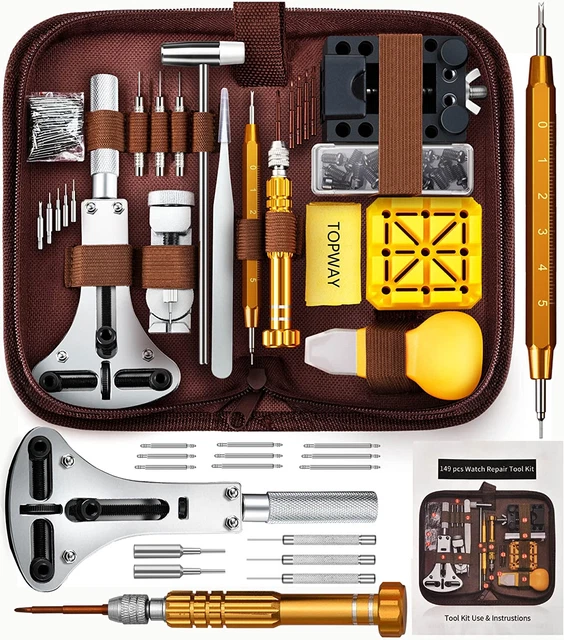 Watch Repair Kit, 149 PCS Watch Tool Set, Watch Battery Replacement and Back Bar