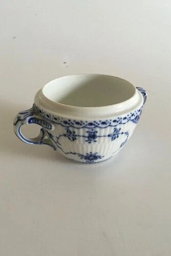 Royal Copenhagen Blau Geriffelt Halb Spitze Zuckerdose (ohne Deckel) No 605