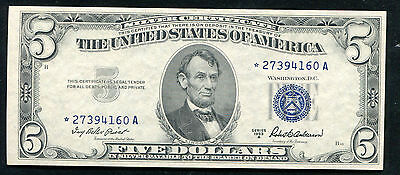 Fr 1656* 1953-A $5 Five Dollars *Star* Silver Certificate Gem Uncirculated