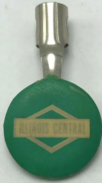 Vintage Illinois Central Railroad Train Pencil Pocket Holder Clip 1950s