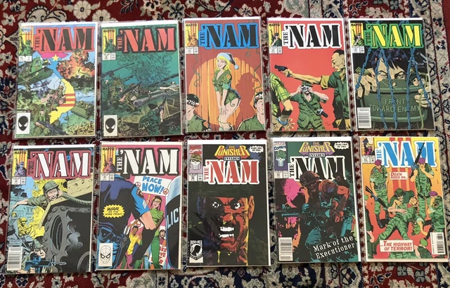 The Nam (1986) Lot of 10 Issues 1 & 52-53 Featuring The Punisher Marvel Comics