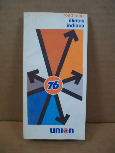 1973 ~ UNION 76 Road Map ~ Illinois, Indiana ~ Rand McNally