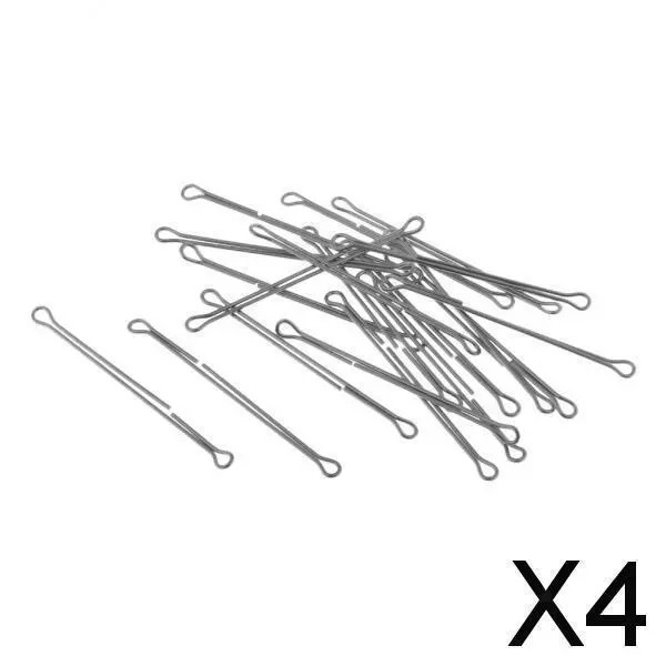 4X 20pcs Double Eyed Wire Shank Waddington Shank for Fly Lure Tying Length 45mm