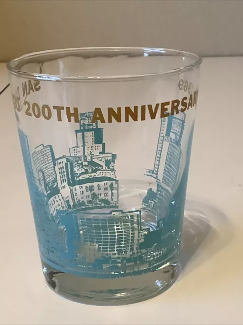 Vintage 1969 San Diego 200th Anniversary Commemorative Glass Nice Paint - Libbey