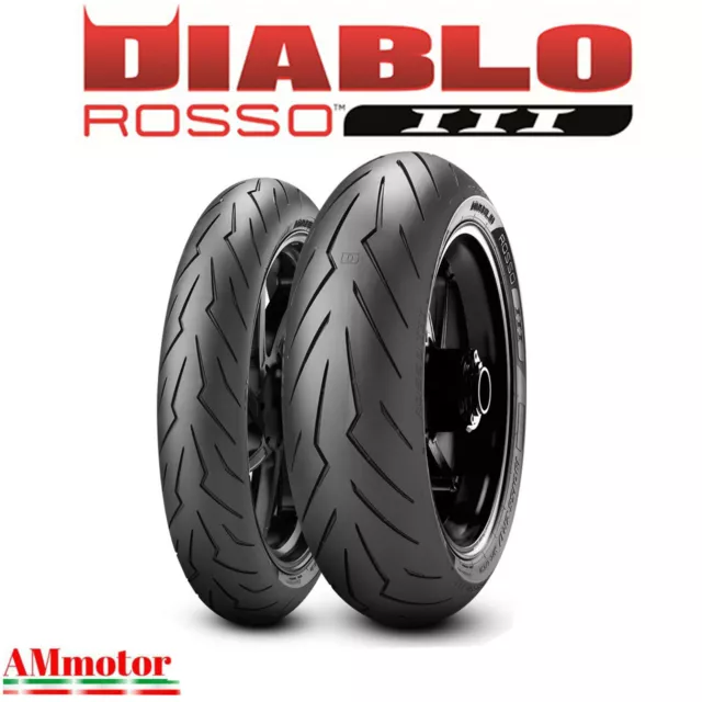 Pirelli Diablo Rosso 3 120 70 180 55 ZR 17 Coppia Pneumatici moto Gomme