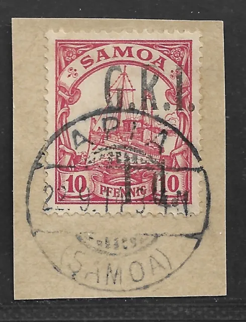 Samoa Brit. Besetzung Minr.  3 ° Apia 22.9.14 Luxus Briefstück Mi.: 120 €