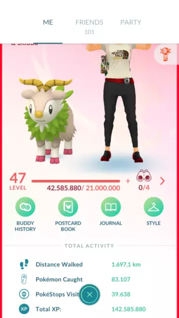 Pokémon GO > Conta nvl 48, Pokemons raros, + de 1000 shinys, Mts  Lendários/Míticos. 119 100%