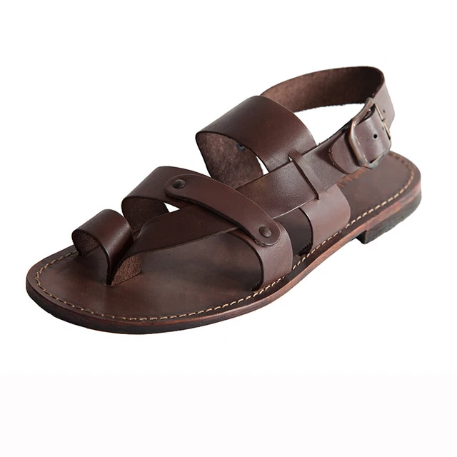 Sandales Homme En Cuir Faites à La Main En Italie - Modèle Spartacus, Style Gladiateur