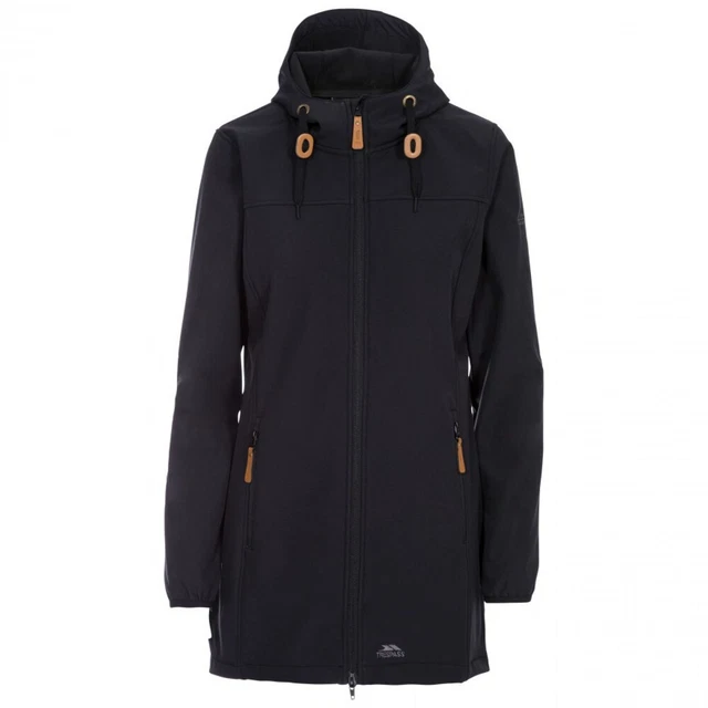 TRESPASS WOMENS KRISTY Jacket Hooded Long Length Softshell Coat