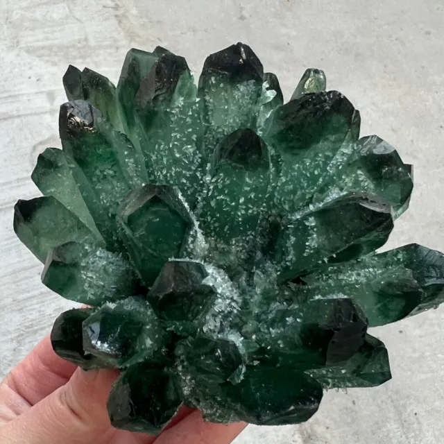 760g New Find green Phantom Quartz Crystal Cluster Mineral Specimen Healing314 2