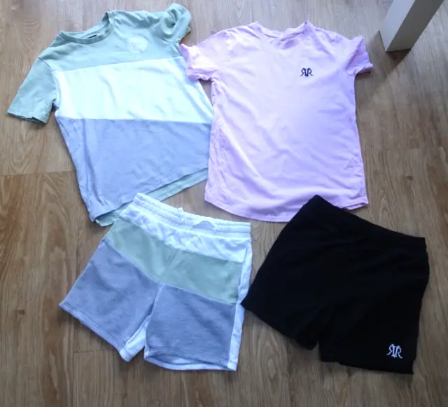 RIVER ISLAND boys 4 piece summer clothes bundle shorts t shirt AGE 9 - 10 YEARS