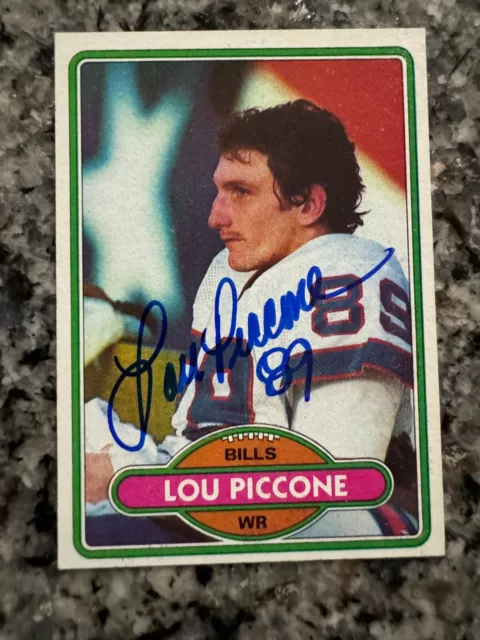 Lou Piccone Signed BUFFALO BILLS Card   1980 Topps